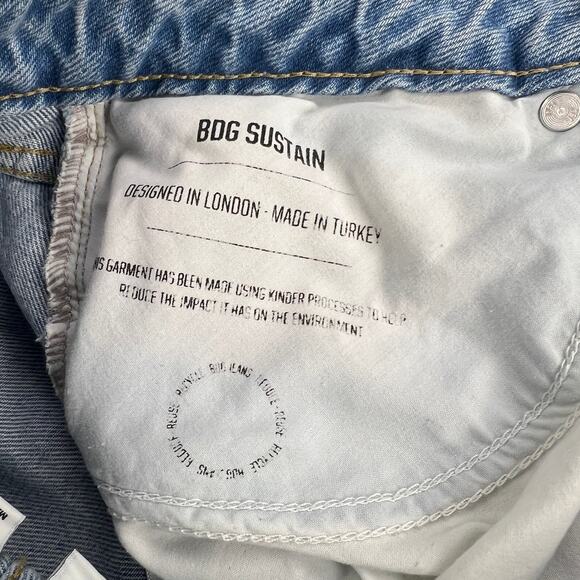 BDG Urban Outfitters High Rise Mom Jeans Medium Wash Distressed Size 27/32 - Picture 9 of 13